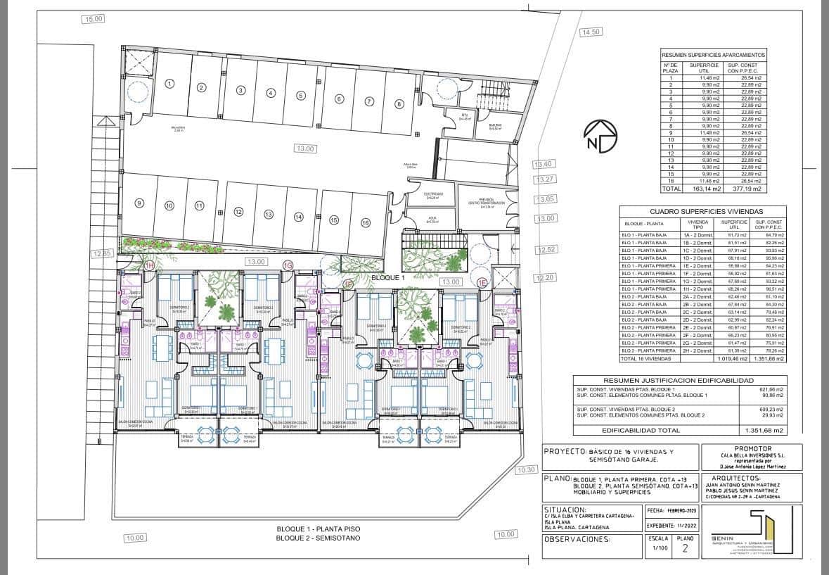 2 soveværelse Lejlighed til salg i Mazarron med garage - € 360.000 (Ref: 9799177)