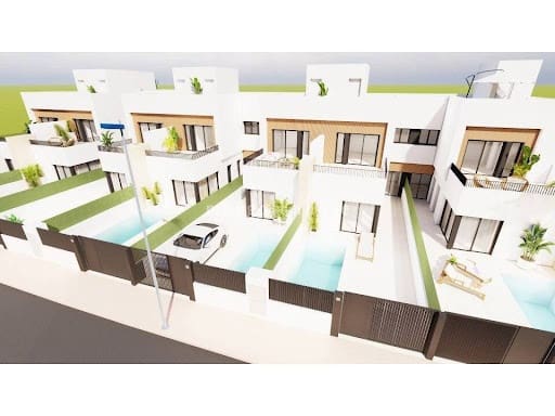 Pareado de 3 habitaciones en Santiago de la Ribera en venta con piscina - 369.000 € (Ref: 10014938)