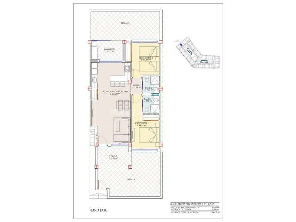 2 soverom Leilighet til salgs i Los Balcones med svømmebasseng - € 299 000 (Ref: 9578231)