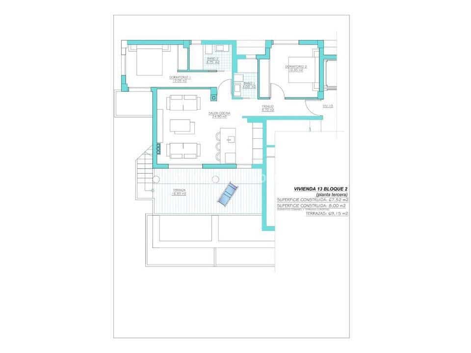 2 soverom Leilighet til salgs i Torre-Pacheco med svømmebasseng - € 399 000 (Ref: 9781238)