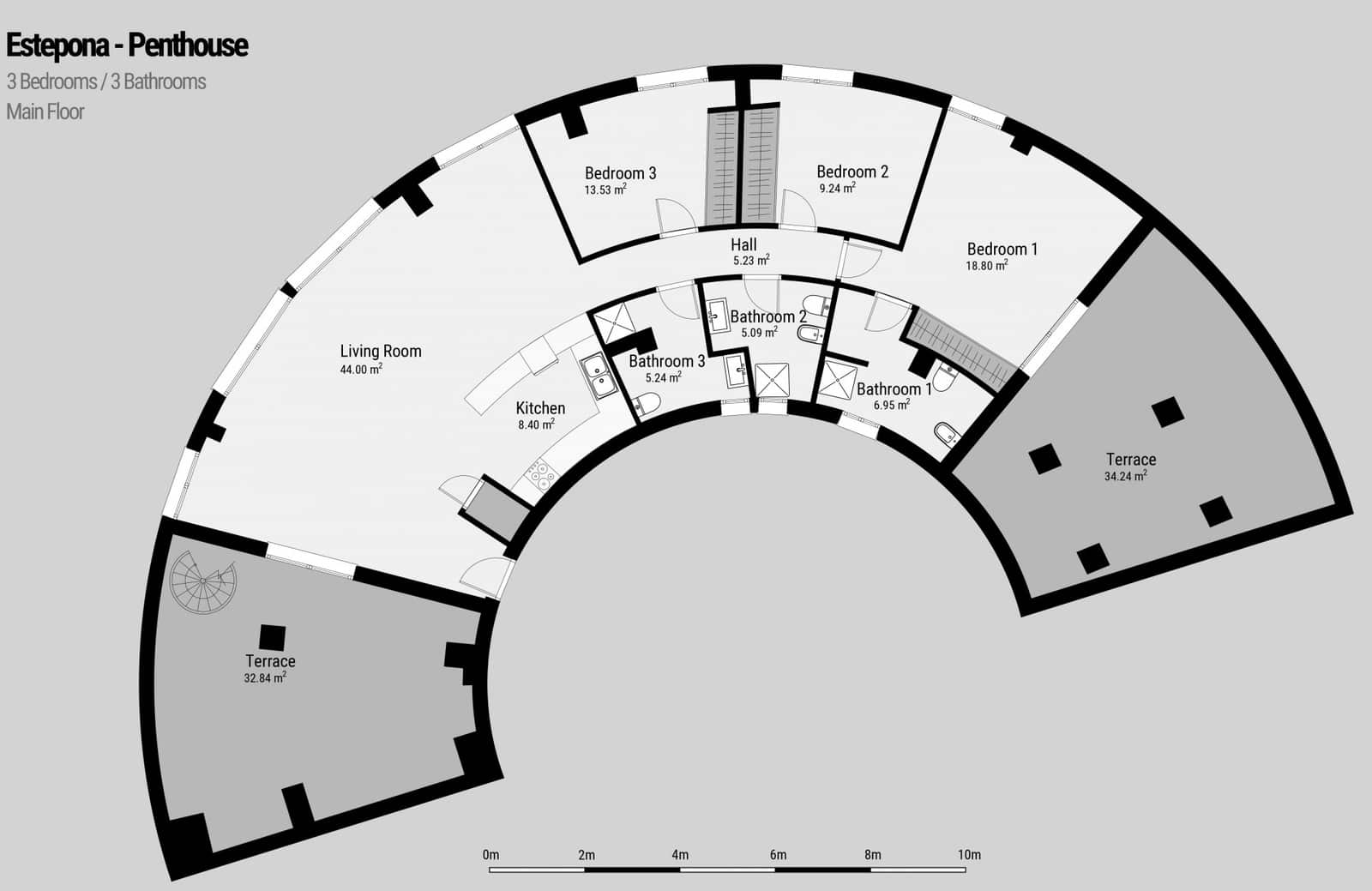 3 soveværelse Penthouse til salg i Costalita med swimmingpool garage - € 1.149.000 (Ref: 9217248)