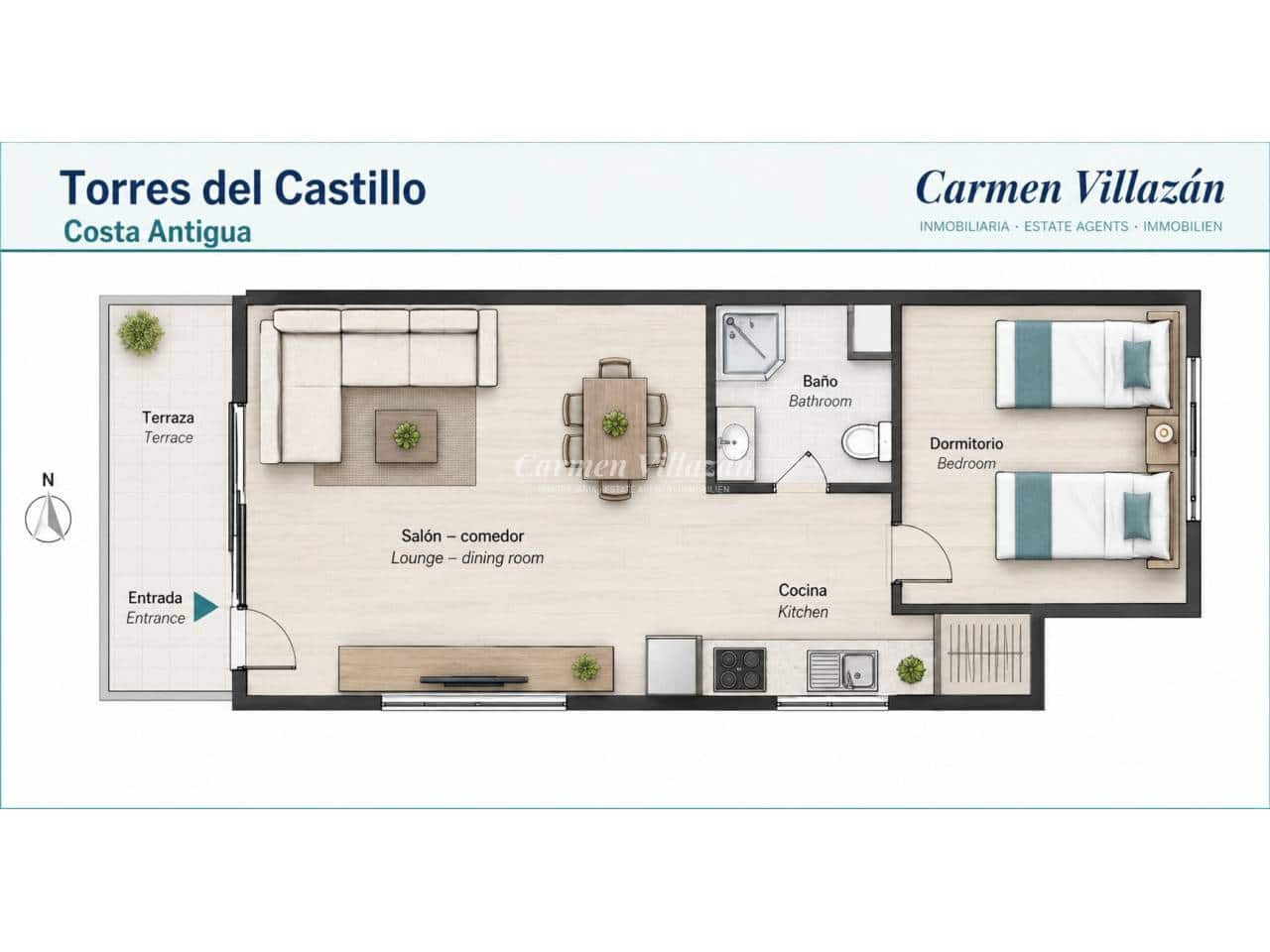 1 soveværelse Lejlighed til salg i Costa de Antigua med swimmingpool - € 118.000 (Ref: 9844711)