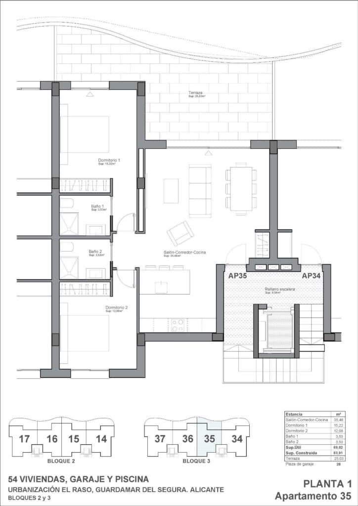 2 bedroom Apartment for sale in Guardamar del Segura with pool garage - € 296,900 (Ref: 10027559)