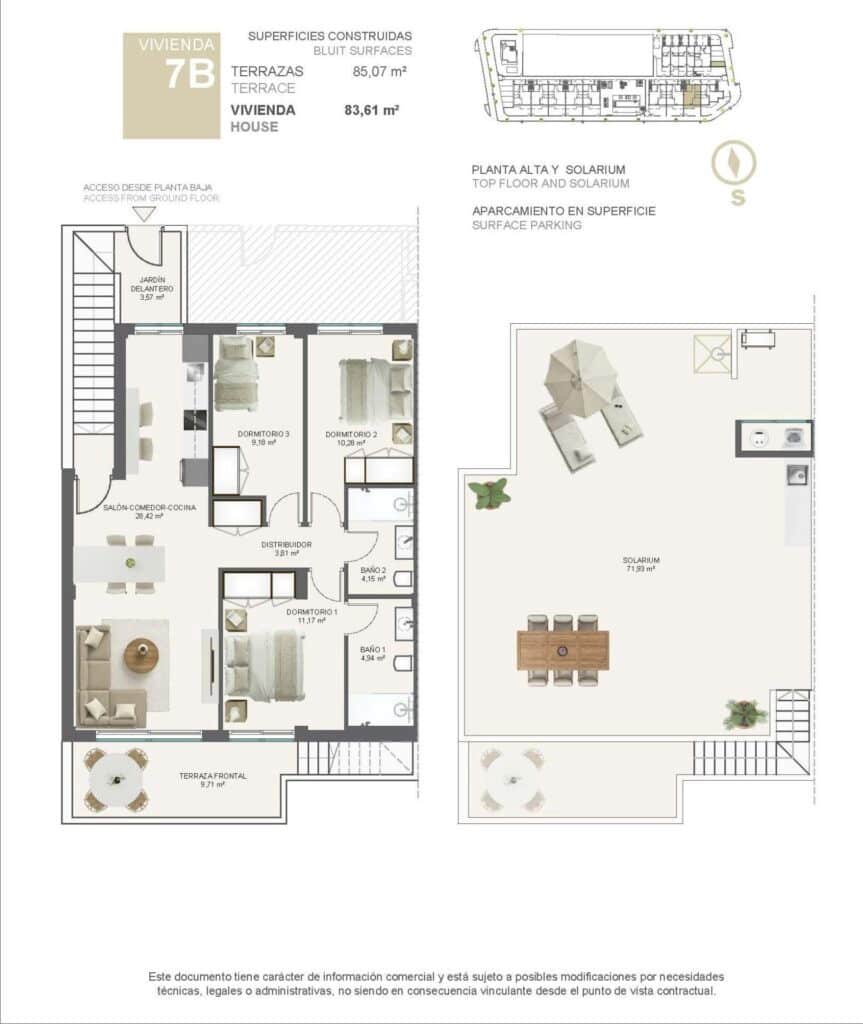 3 sovrum Takvåning till salu i Pilar de la Horadada med pool garage - 355 000 € (Ref: 10030877)