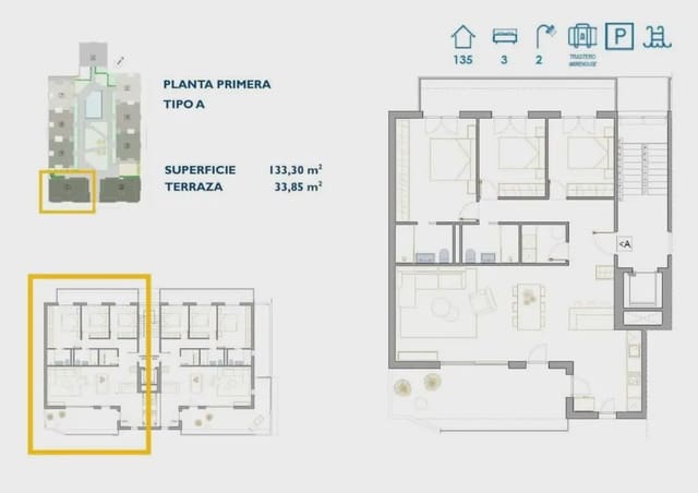 3 makuuhuone Huoneisto myytävänä paikassa San Pedro del Pinatar ciudad, San Pedro del Pinatar mukana uima-altaan 
autotalli - 322 900 € (Ref: 10102851)