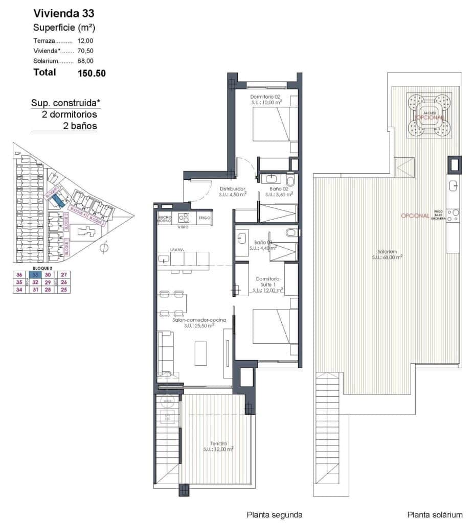 Ático de 2 habitaciones en Los Alcázares en venta con piscina garaje - 394.000 € (Ref: 10109933)
