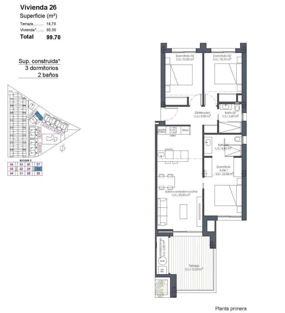 3 sovrum Lägenhet till salu i Los Alcazares med pool garage - 339 000 € (Ref: 10109937)