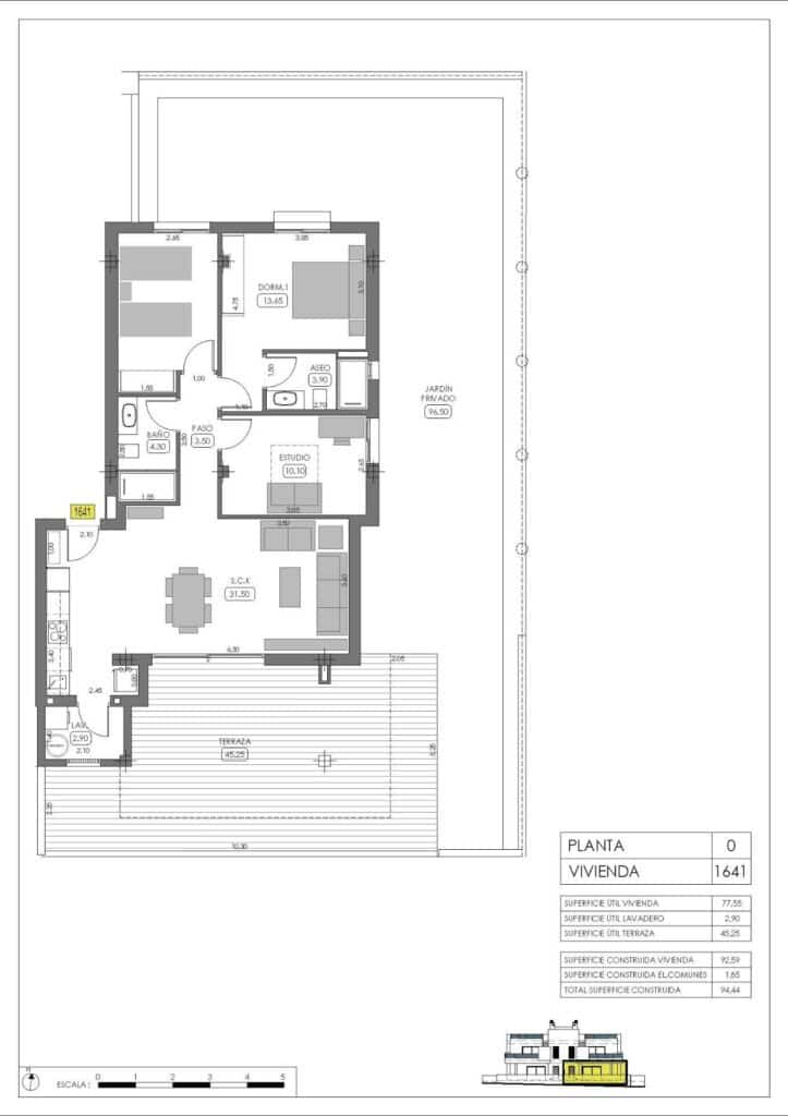 3 slaapkamer Appartement te koop in Algorfa met zwembad garage - € 349.000 (Ref: 10116001)