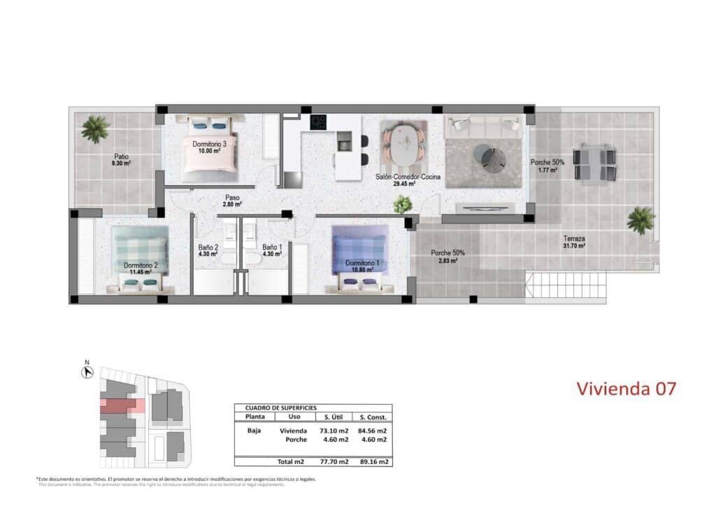 Apartamento de 3 habitaciones en Pilar de la Horadada en venta con piscina garaje - 299.900 € (Ref: 10120291)
