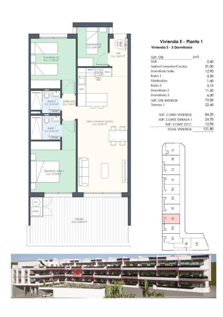 3 chambre Appartement à vendre à Benijofar avec piscine garage - 339 000 € (Ref: 10168827)