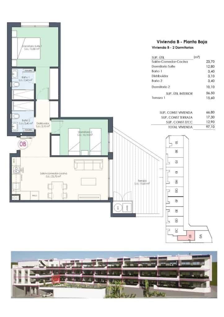 2 soveværelse Lejlighed til salg i Benijofar med swimmingpool garage - € 275.000 (Ref: 10168828)