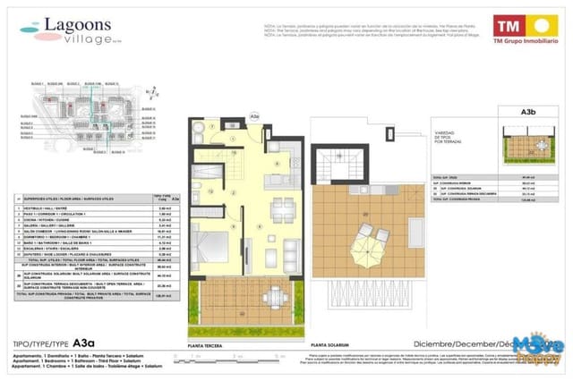 1 makuuhuone Kattohuoneisto myytävänä paikassa El Chaparral - La Siesta - La Torreta, Torrevieja mukana uima-altaan 
autotalli - 263 000 € (Ref: 8021476)