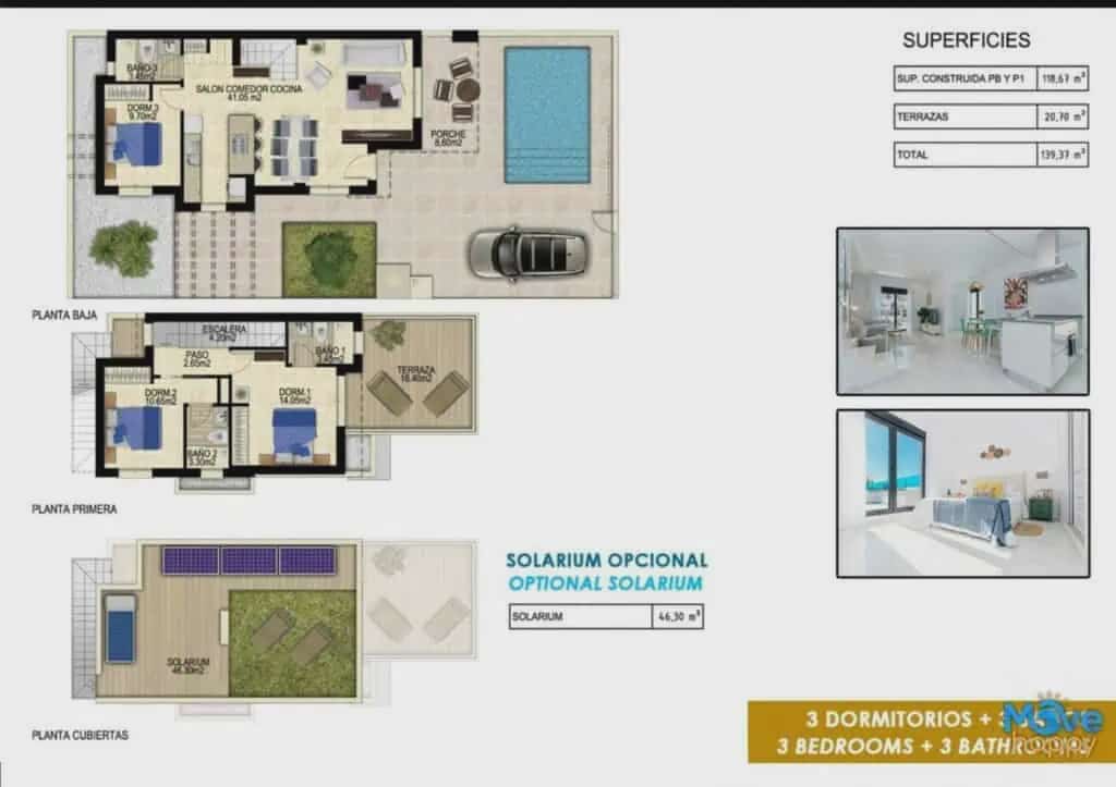 3 makuuhuone Huvila myytävänä paikassa Vistabella mukana uima-altaan 
autotalli - 389 000 € (Ref: 8021942)