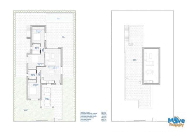 3 bedroom Villa for sale in Las Lomas de Rame - Bahía Bella, Los Alcázares with garage - € 382,500 (Ref: 8021944)