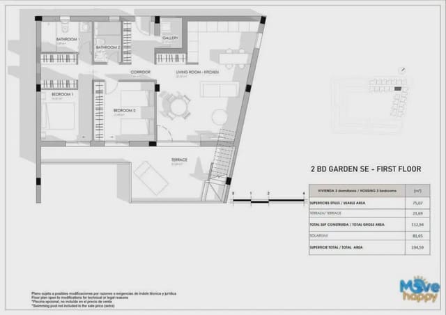 2 quarto Apartamento para venda em La Veleta, Torrevieja com piscina garagem - 380 000 € (Ref: 8022103)