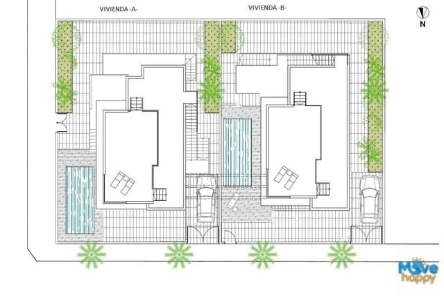 4 makuuhuone Huvila myytävänä paikassa Los Europeos, Torrevieja mukana uima-altaan 
autotalli - 940 000 € (Ref: 8022154)