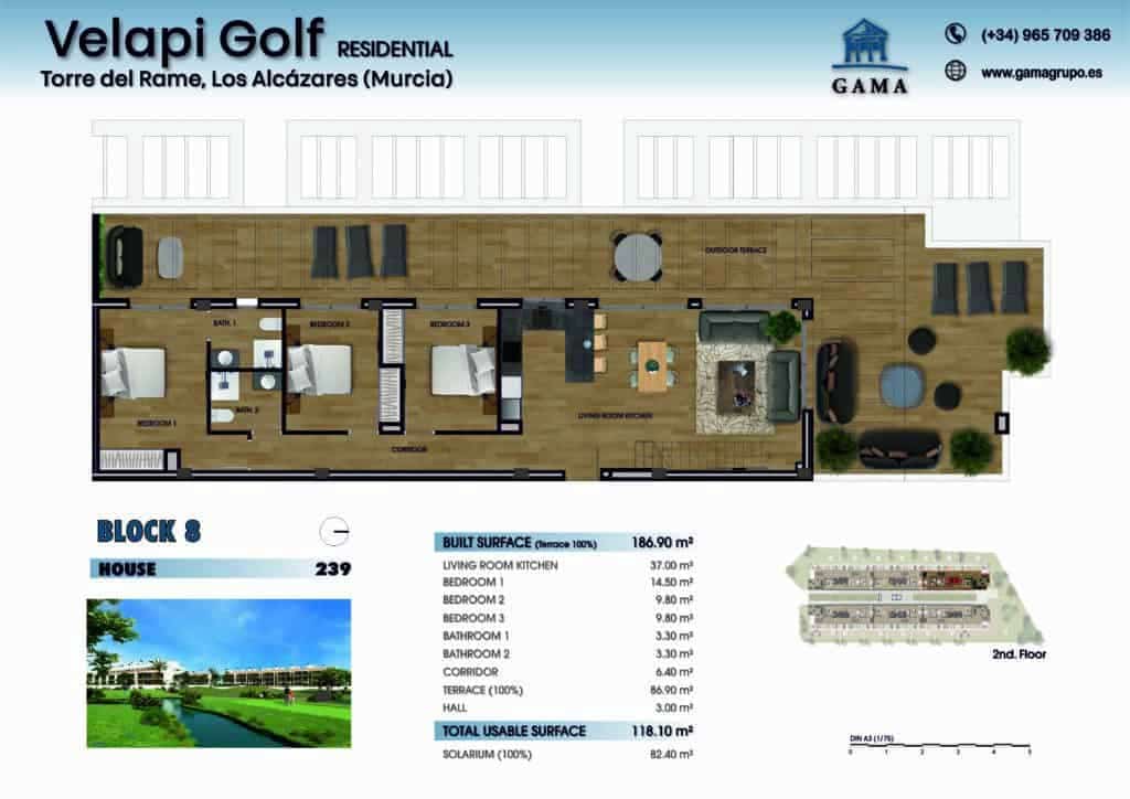 3 soveværelse Penthouse til salg i Los Alcazares med swimmingpool garage - € 395.000 (Ref: 8318857)