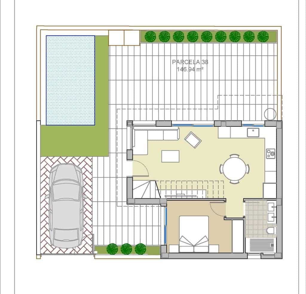 3 sypialnia Willa na sprzedaż w Los Montesinos z basenem garażem - 423 900 € (Ref: 8614682)