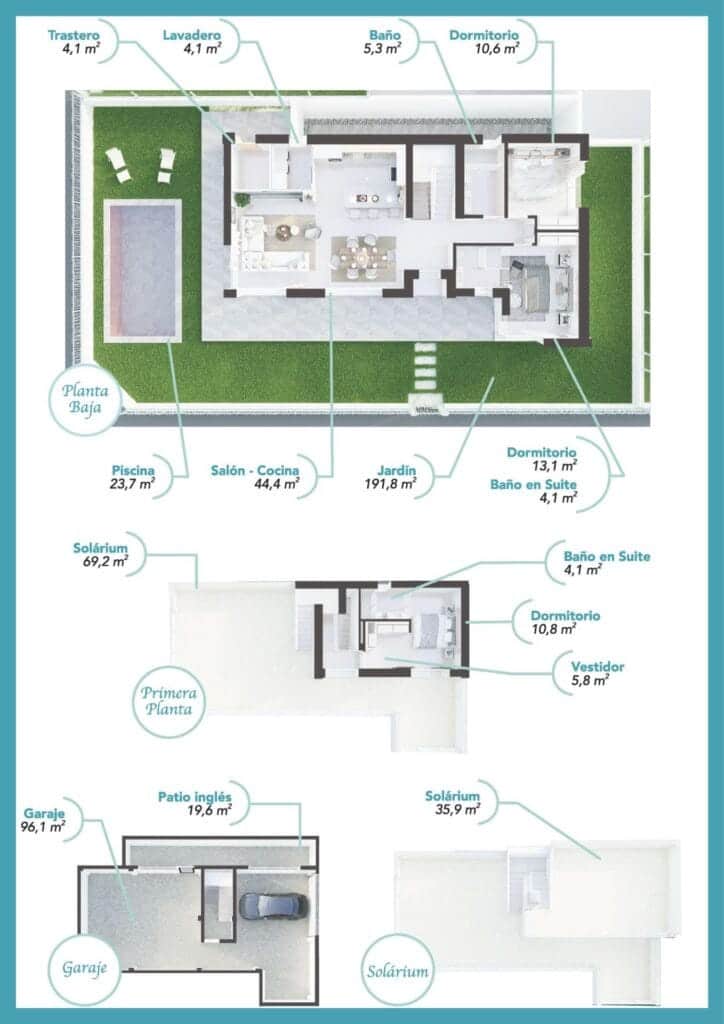 3 soveværelse Villa til salg i Los Alcazares med swimmingpool garage - € 456.000 (Ref: 8614683)