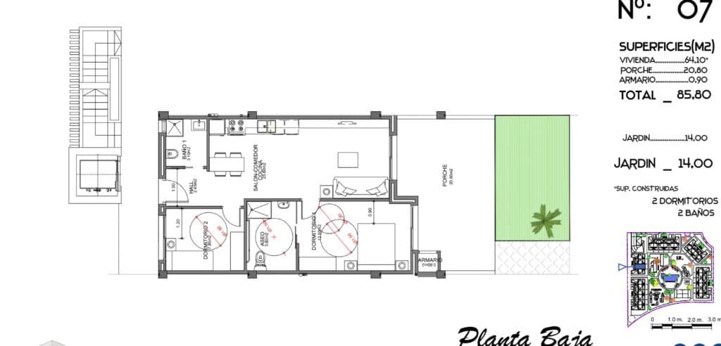 2 soveværelse Lejlighed til salg i Guardamar del Segura med swimmingpool garage - € 220.000 (Ref: 8782988)