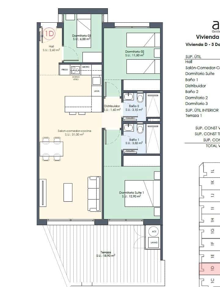 3 soveværelse Lejlighed til salg i Benijofar med swimmingpool garage - € 328.000 (Ref: 8782994)