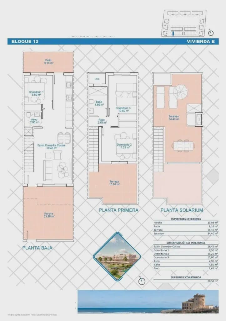 3 soveværelse Byhus til salg i Pilar de la Horadada med swimmingpool garage - € 309.900 (Ref: 8931861)