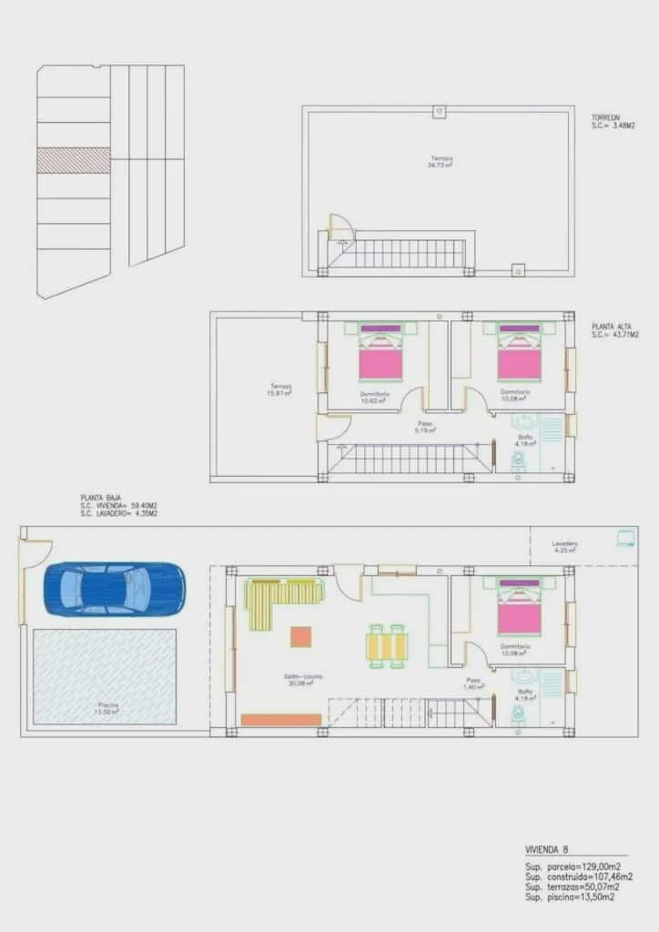 3 sypialnia Willa na sprzedaż w San Pedro del Pinatar z basenem garażem - 369 900 € (Ref: 8936654)