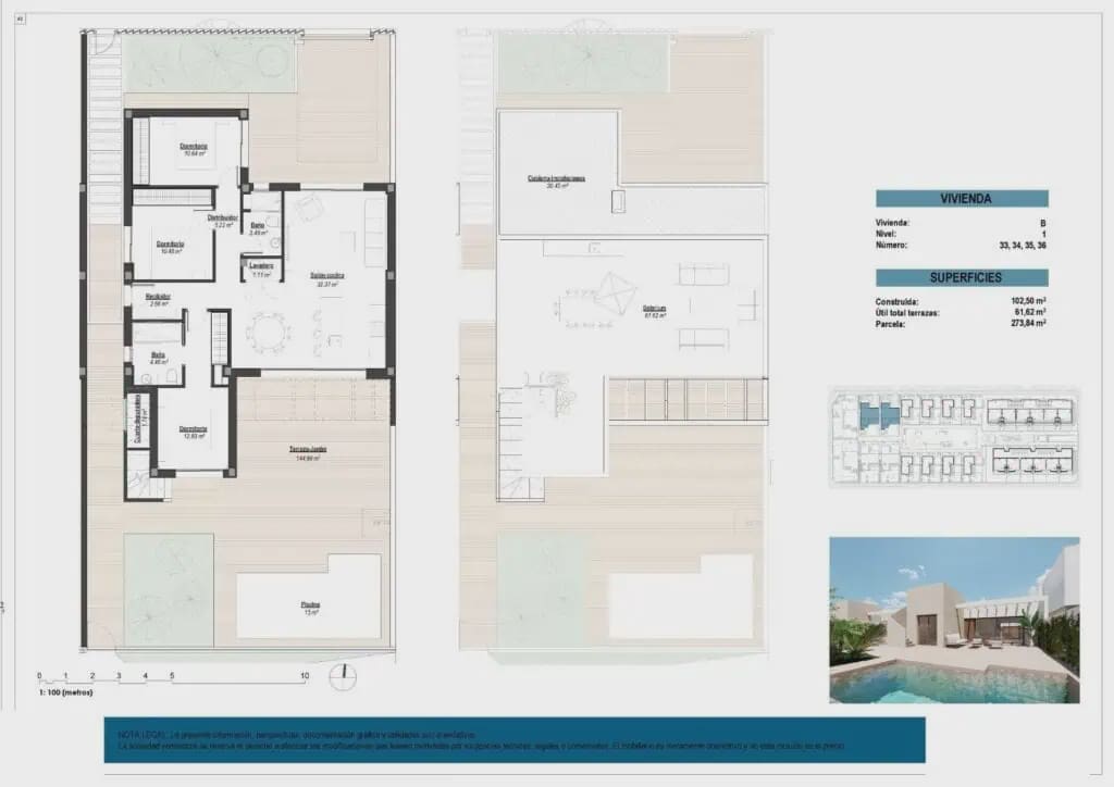 3 makuuhuone Huvila myytävänä paikassa Los Alcazares mukana uima-altaan 
autotalli - 489 000 € (Ref: 8948483)