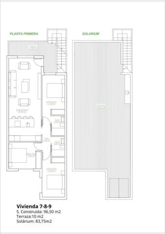 3 bedroom Penthouse for sale in Lo Pagan, San Pedro del Pinatar with pool garage - € 299,900 (Ref: 8959930)