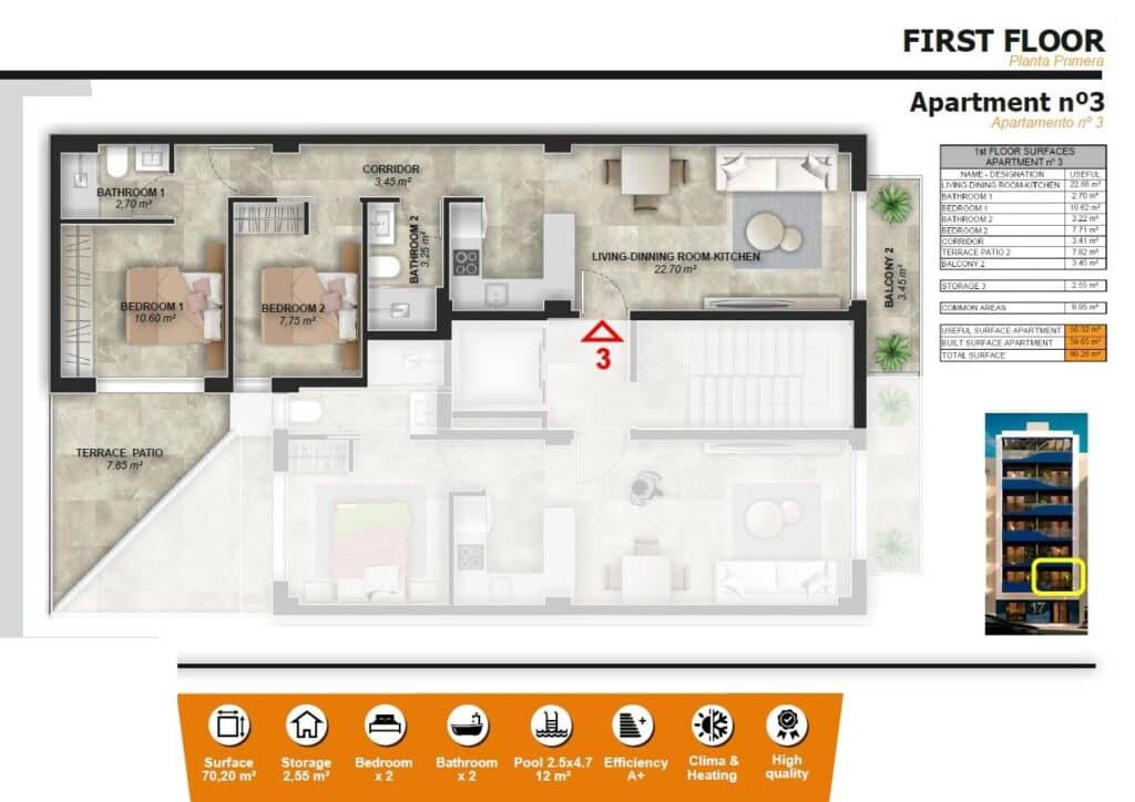 2 bedroom Apartment for sale in Torrevieja with pool garage - € 240,000 (Ref: 8967956)