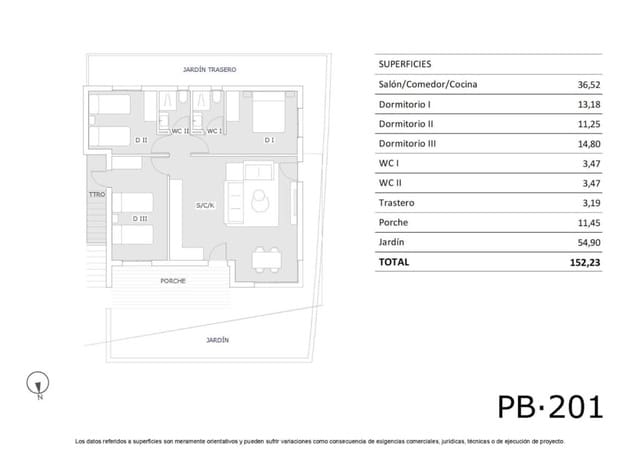3 makuuhuone Huoneisto myytävänä paikassa San Miguel de Salinas mukana uima-altaan 
autotalli - 249 900 € (Ref: 8971860)