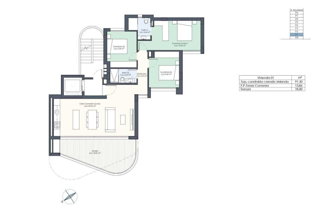 3 soverom Leilighet til salgs i Guardamar del Segura med svømmebasseng garasje - € 345 000 (Ref: 8977838)