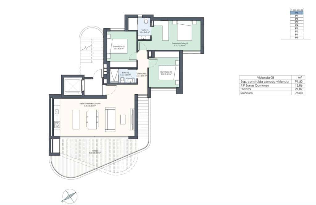 3 soveværelse Penthouse til salg i Guardamar del Segura med swimmingpool garage - € 640.000 (Ref: 8977840)