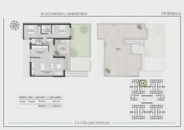 3 sovrum Lägenhet till salu i Condado de Alhama, Alhama de Murcia med pool garage - 287 000 € (Ref: 9188001)