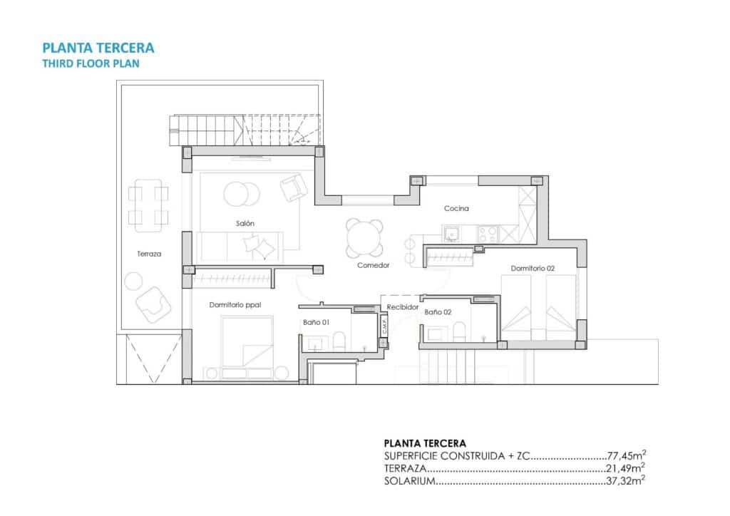 2 soveværelse Penthouse til salg i Los Alcazares med swimmingpool garage - € 319.900 (Ref: 9206226)