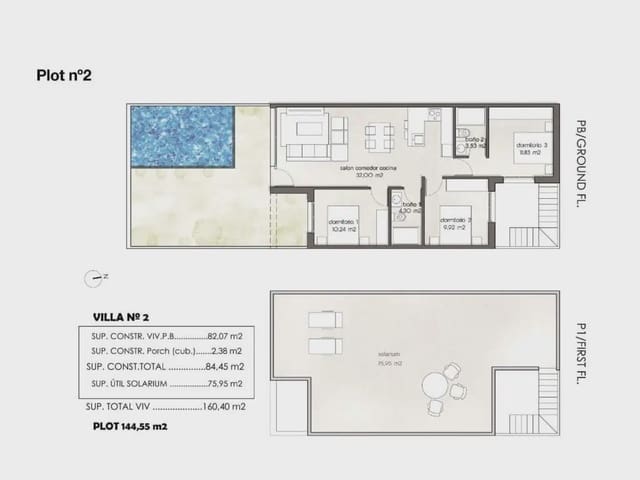 3 bedroom Villa for sale in Pilar de la Horadada ciudad, Pilar de la Horadada with pool garage - € 355,900 (Ref: 9212510)