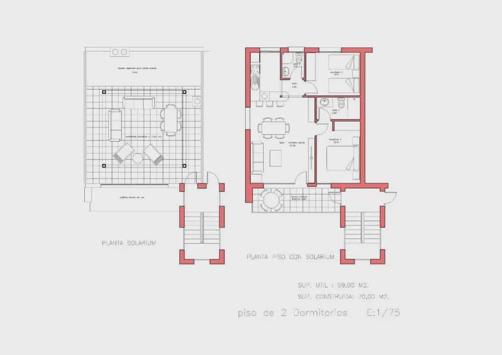 2 slaapkamer Penthouse te koop in La Pinilla met zwembad garage - € 159.390 (Ref: 9232252)