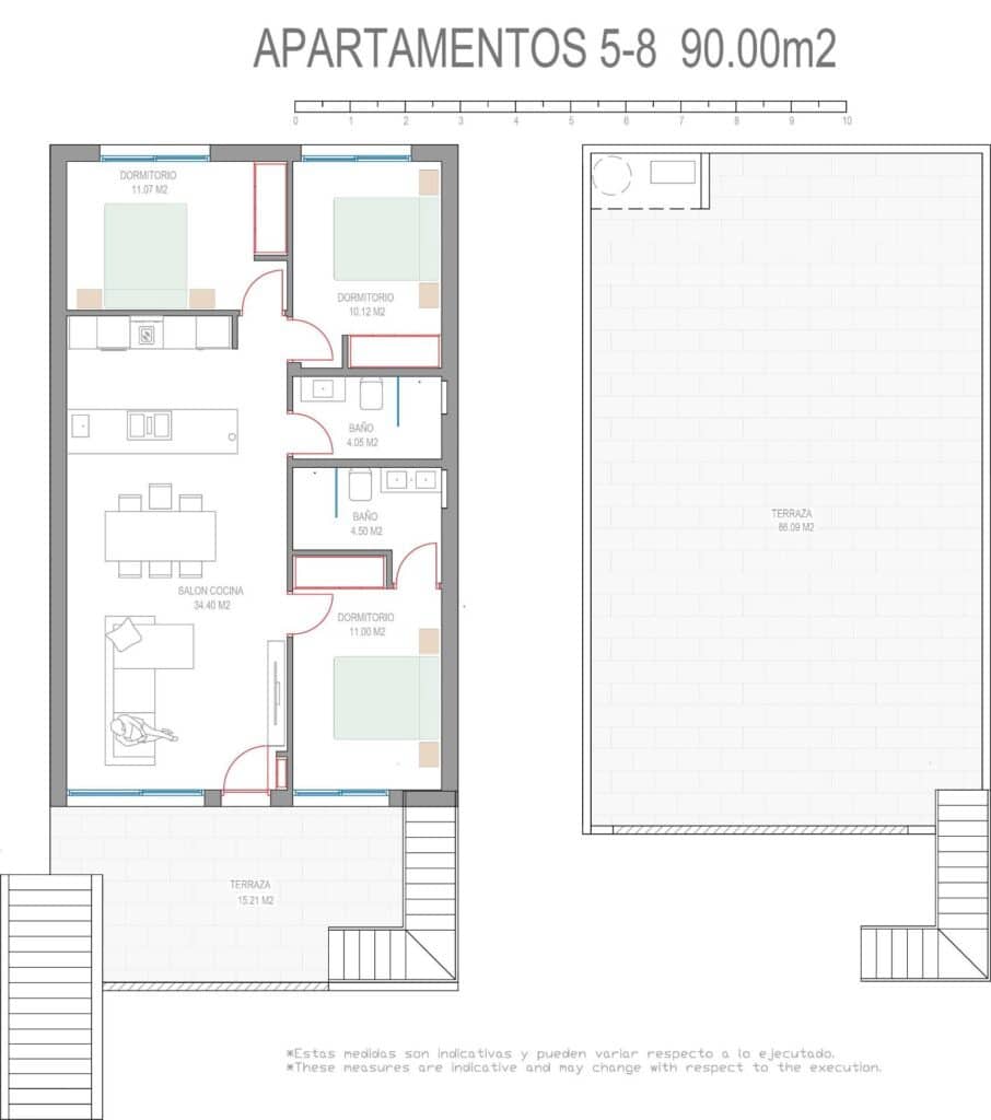 3 sypialnia Penthouse na sprzedaż w Pilar de la Horadada z basenem garażem - 369 900 € (Ref: 9330078)