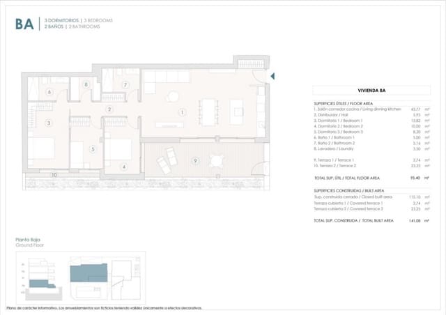 3 sovrum Lägenhet till salu i Benijófar med pool garage - 350 000 € (Ref: 9455822)
