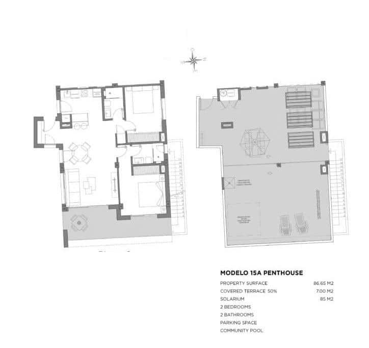 2 soveværelse Penthouse til salg i Los Alcazares med swimmingpool garage - € 349.000 (Ref: 9618893)
