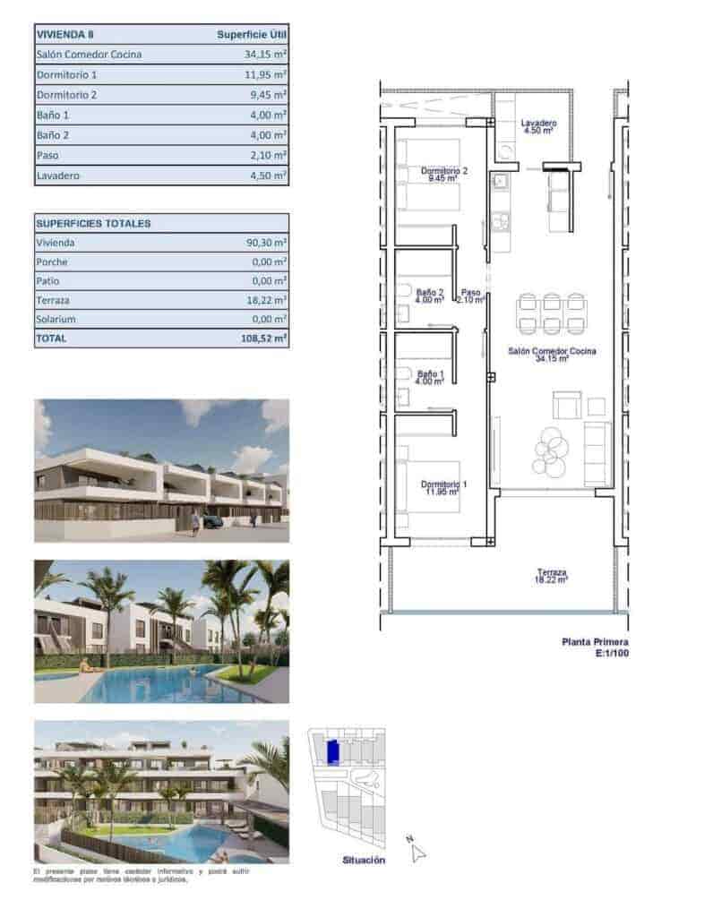 Apartamento de 2 habitaciones en Pilar de la Horadada en venta con piscina garaje - 295.000 € (Ref: 9698089)