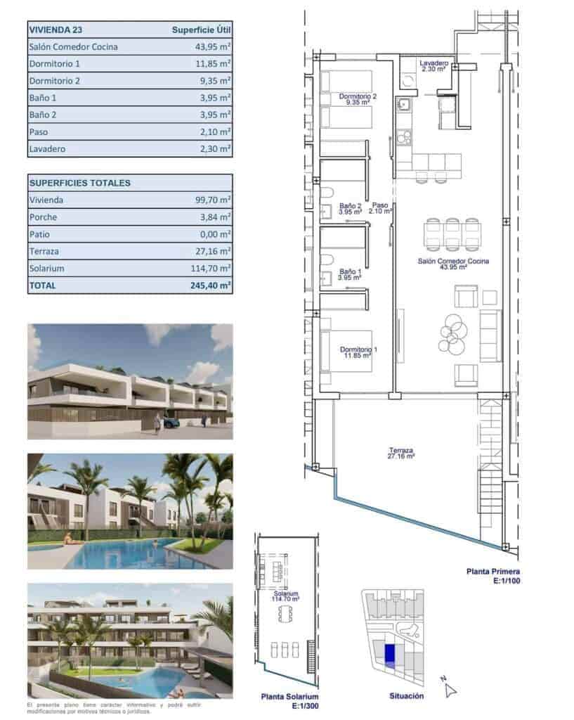 2 Zimmer Apartment zu verkaufen in Pilar de la Horadada mit Pool Garage - 425.000 € (Ref: 9698097)