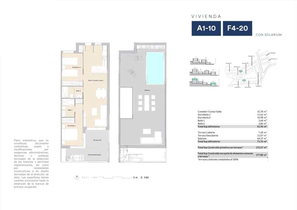 2 sypialnia Penthouse na sprzedaż w Alfaz del Pi / L'Alfas del Pi z basenem garażem - 320 000 € (Ref: 9714622)