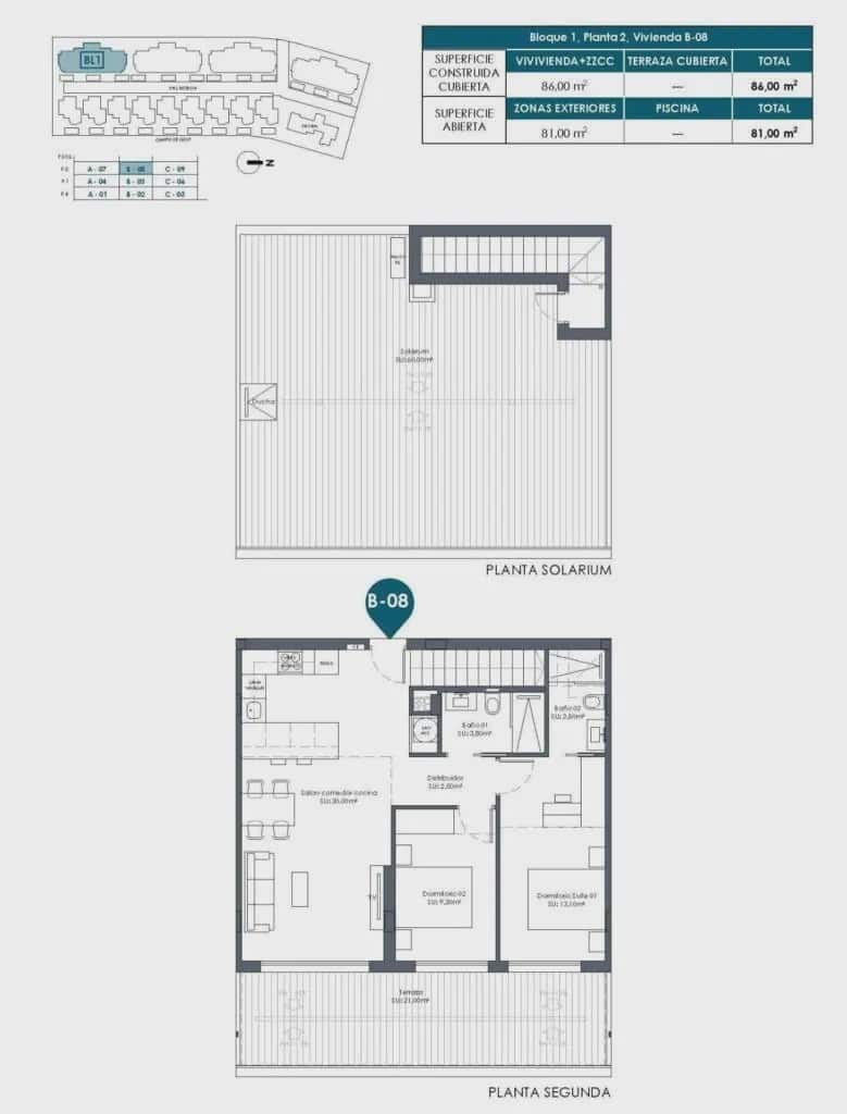 2 slaapkamer Penthouse te koop in Los Alcazares met zwembad garage - € 379.000 (Ref: 9770255)