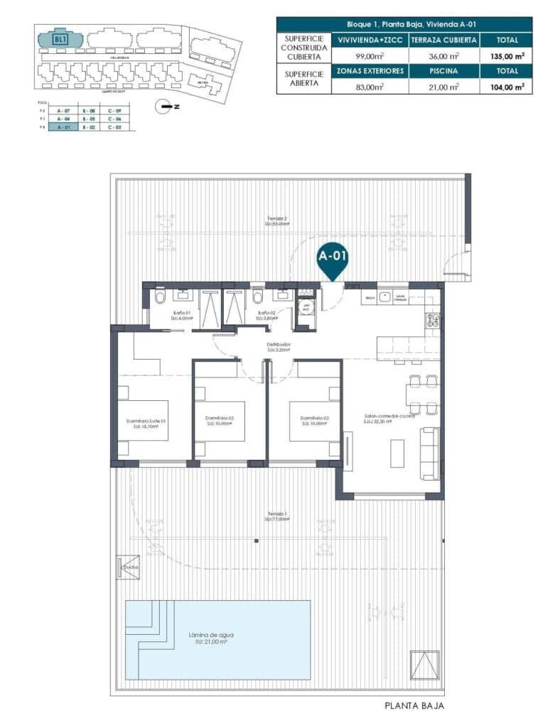 3 sypialnia Apartament na sprzedaż w Los Alcazares z basenem garażem - 408 000 € (Ref: 9780099)