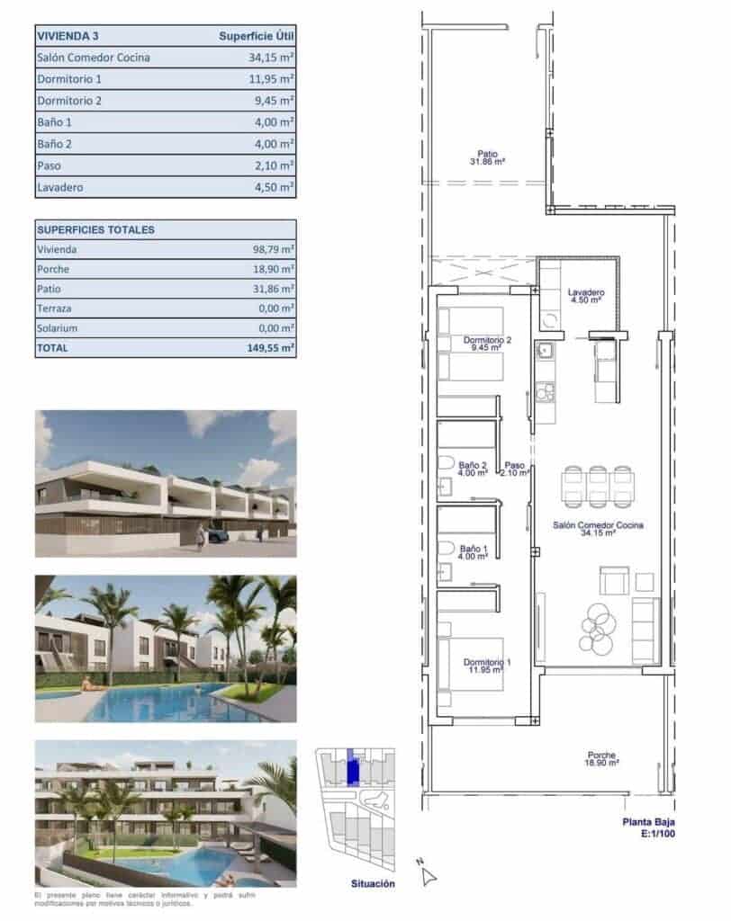 Apartamento de 2 habitaciones en Pilar de la Horadada en venta con piscina garaje - 310.000 € (Ref: 9816959)