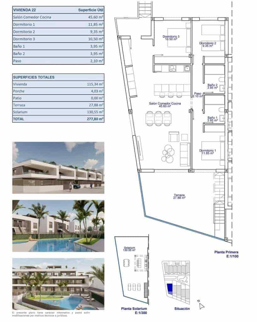 3 sovrum Lägenhet till salu i Pilar de la Horadada med pool garage - 495 000 € (Ref: 9816963)