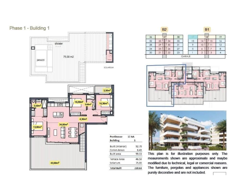 3 soveværelse Penthouse til salg i Torre-Pacheco med swimmingpool garage - € 595.000 (Ref: 9819851)