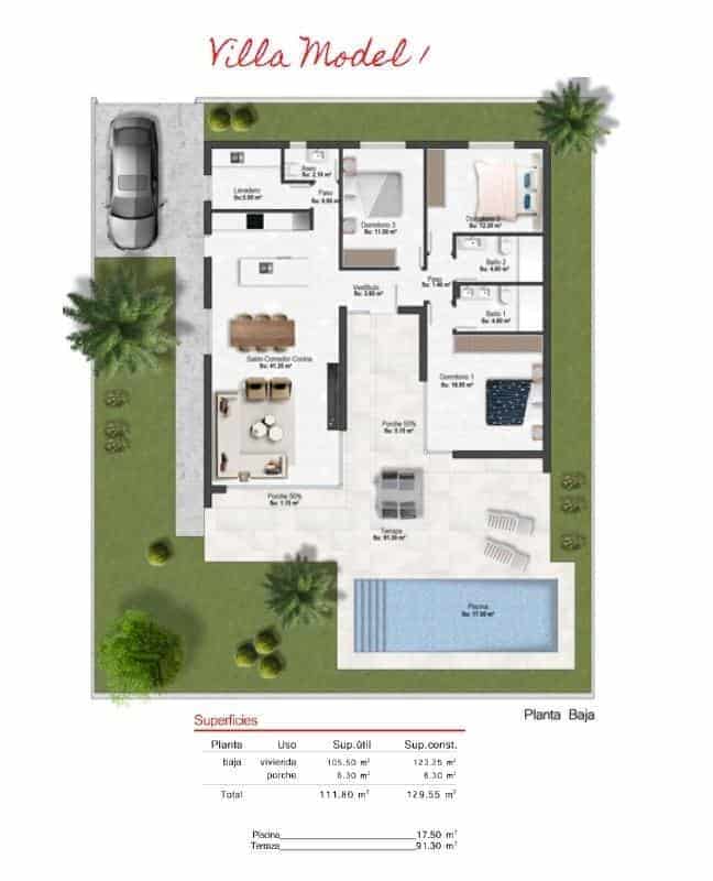 3 soveværelse Villa til salg i Banos y Mendigo med swimmingpool garage - € 496.400 (Ref: 9819853)