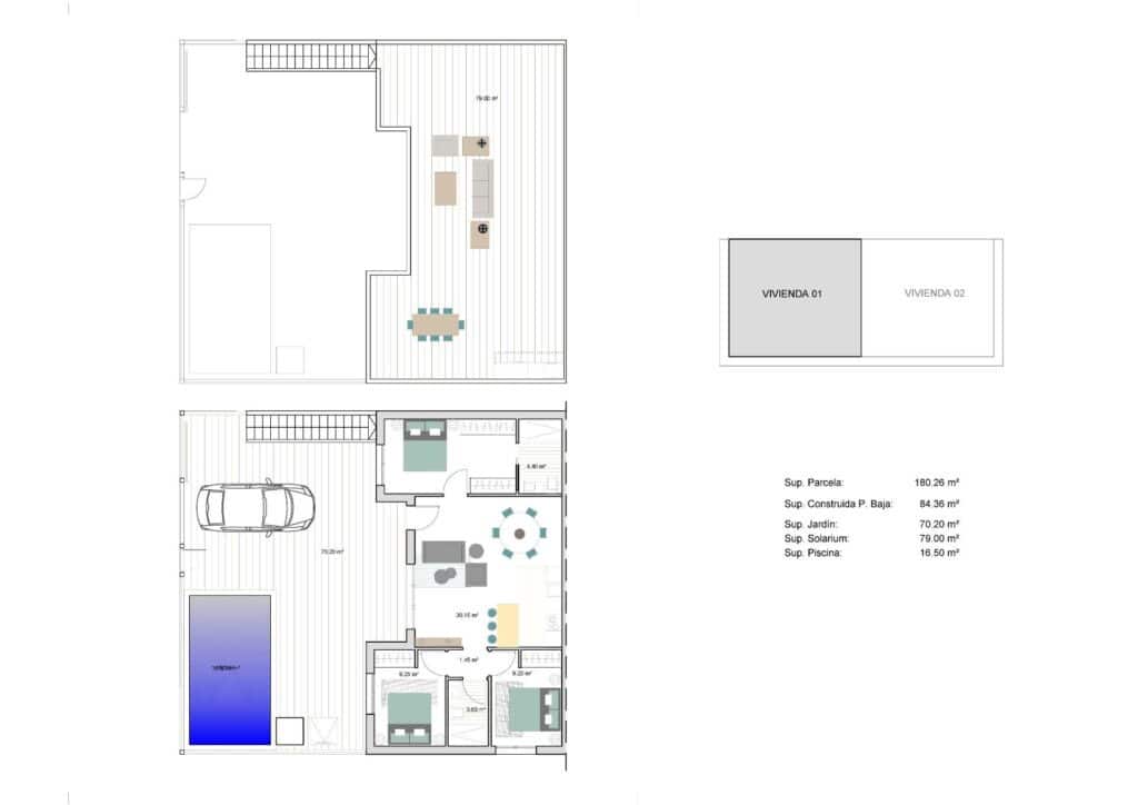3 slaapkamer Villa te koop in Torre-Pacheco met zwembad garage - € 279.900 (Ref: 9819855)